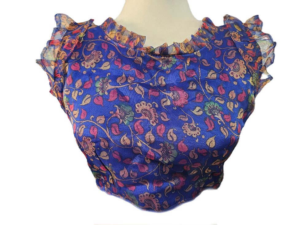 Thumbnail: Front of Blue Digital Print blouse