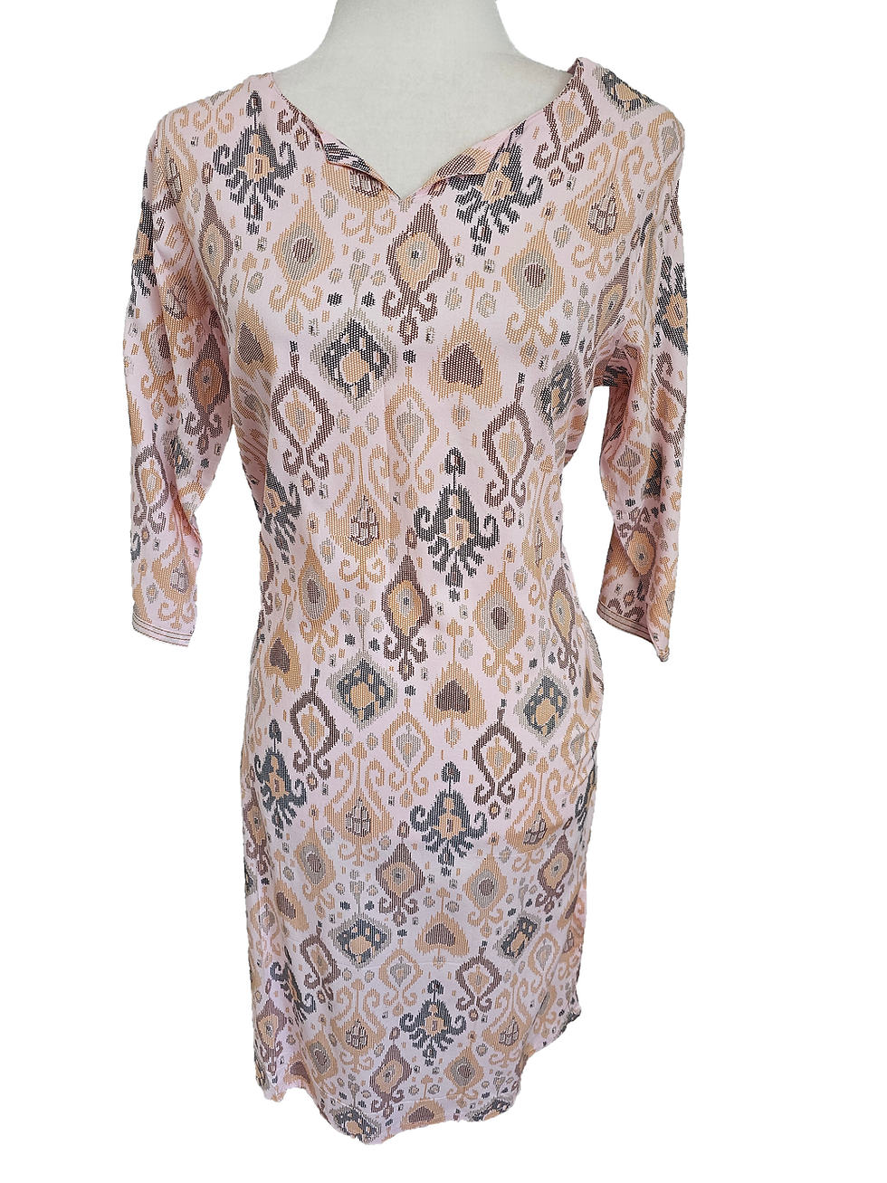 Pink Geometric Patterned Kurti