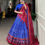 Thumbnail: Blue Navaratri Lehriya Lehenga with pink duppata