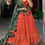 Thumbnail: Orange Navaratri Lehriya Lehenga with green duppata