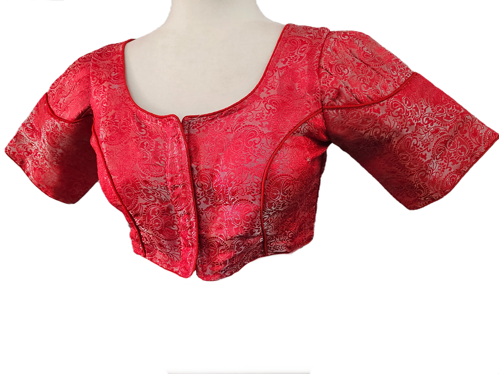 Thumbnail: Alluring Brocade Blouses with pleated sleeves