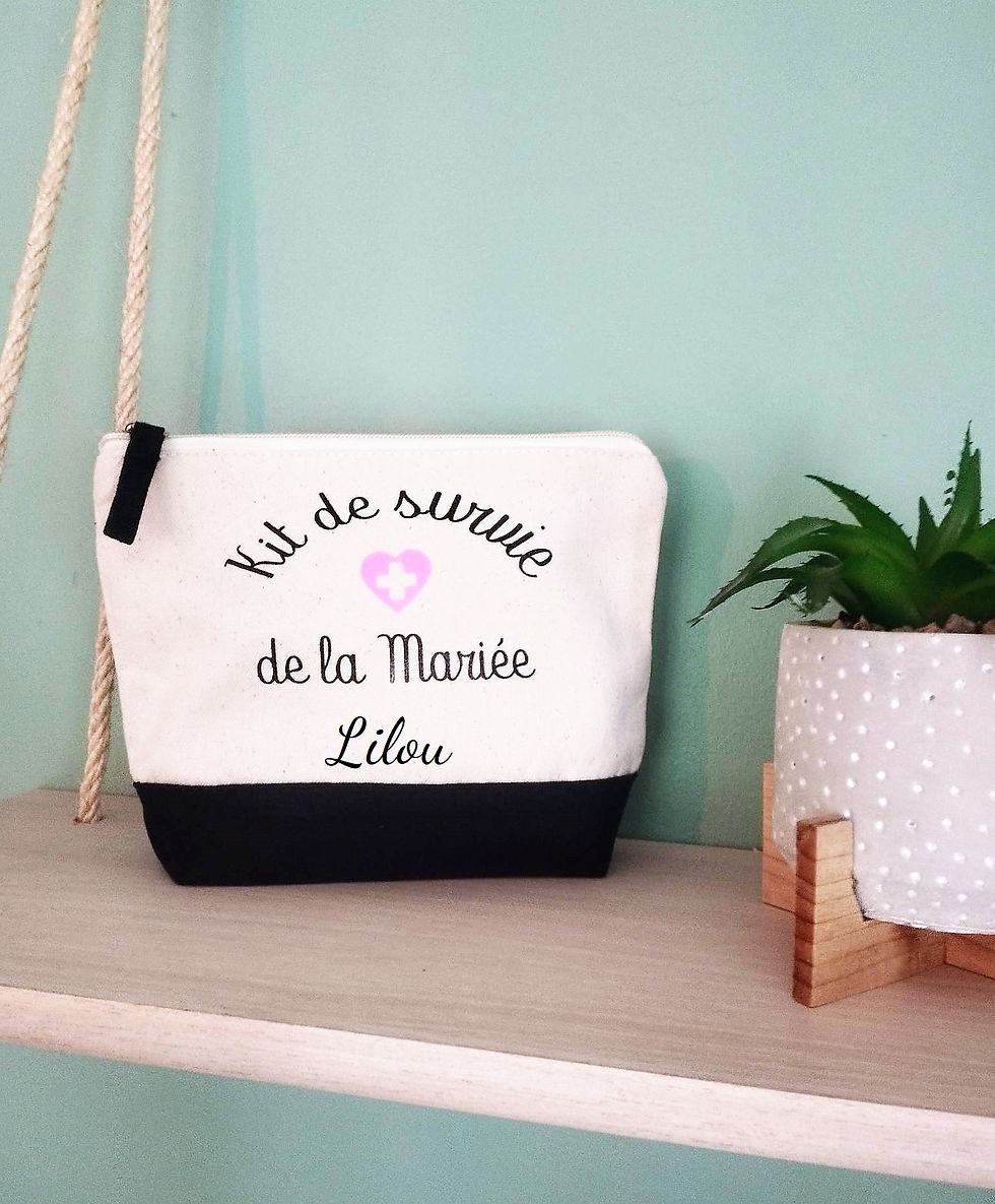 trousse/pochette de sac Kit de la Future mariée cadeau mariage avec prénom