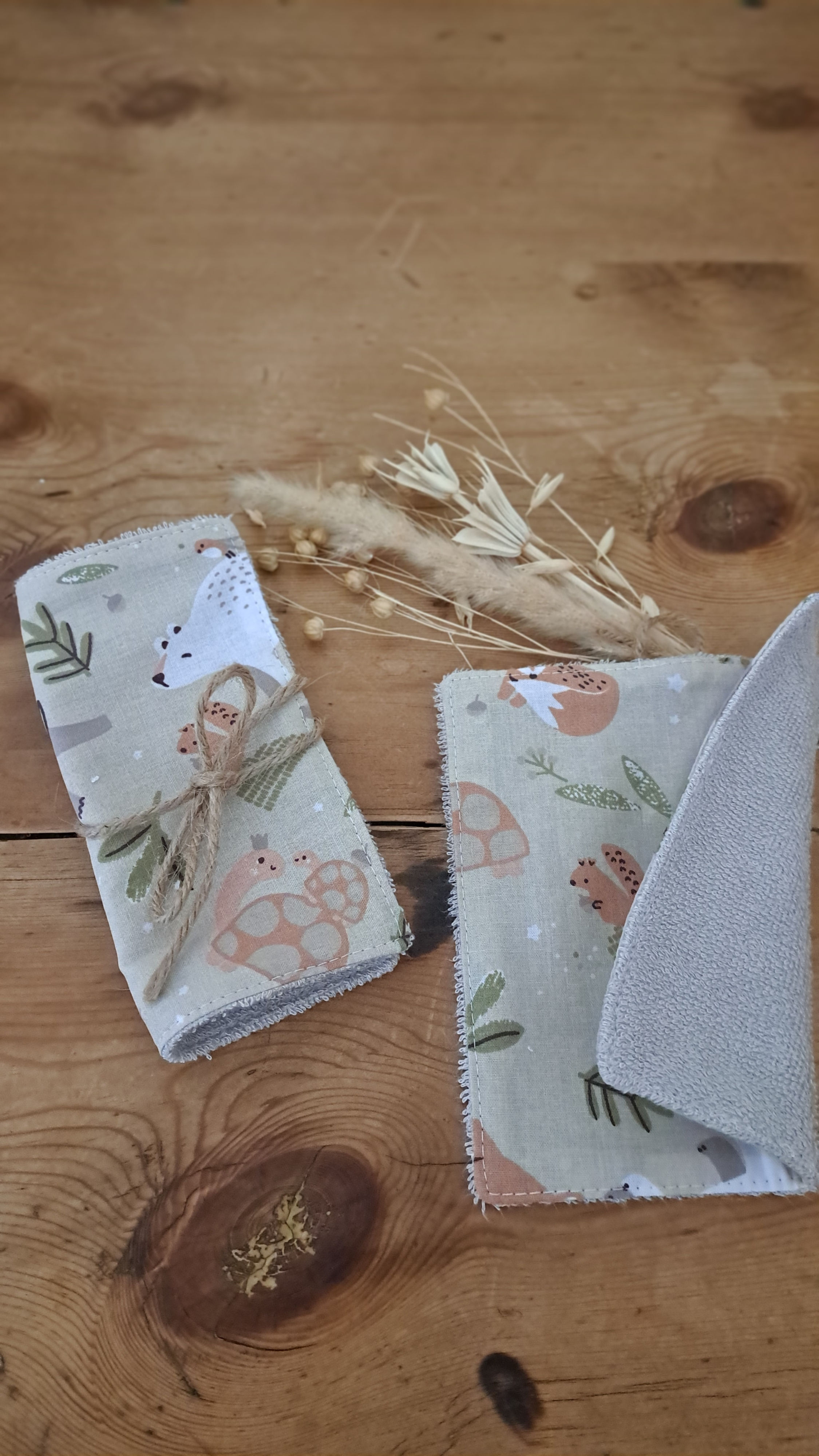 Ensemble de 2 lingettes lavables bébé