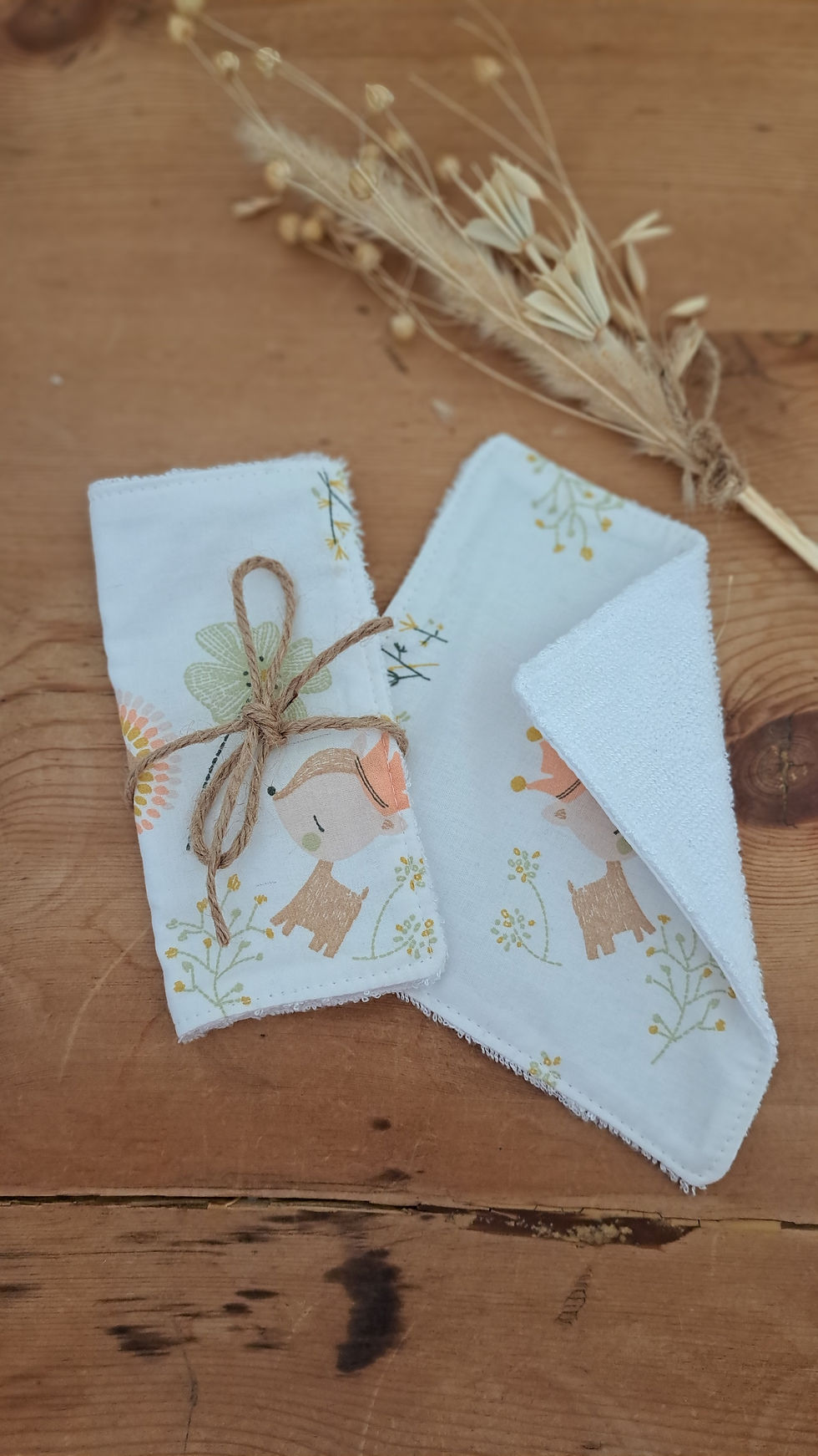 Miniature : Ensemble de 2 lingettes lavables bébé