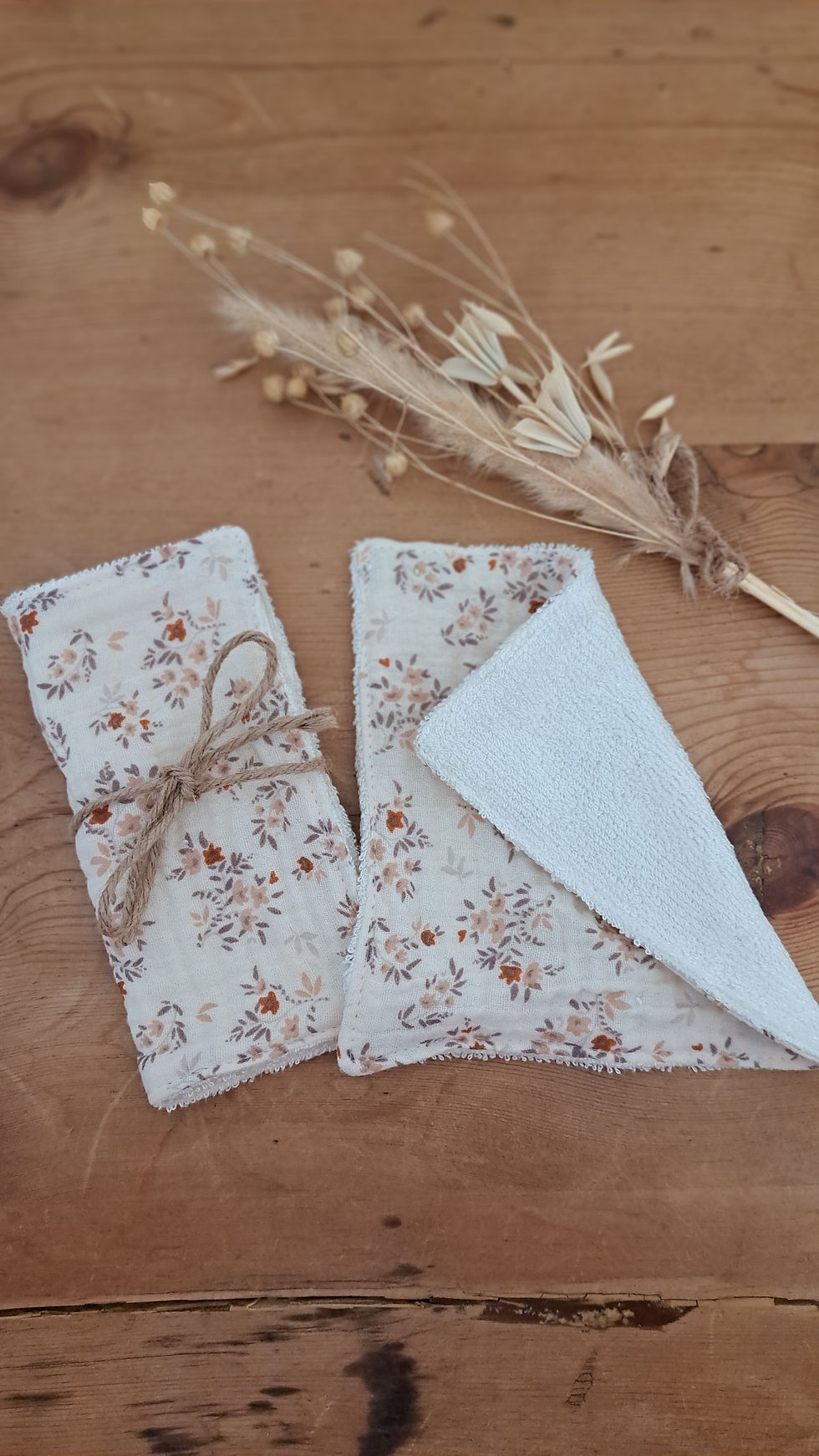 Miniature : Ensemble de 2 lingettes lavables bébé