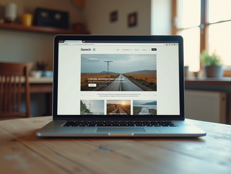 Laptop of travel guides covering the worlds exploration