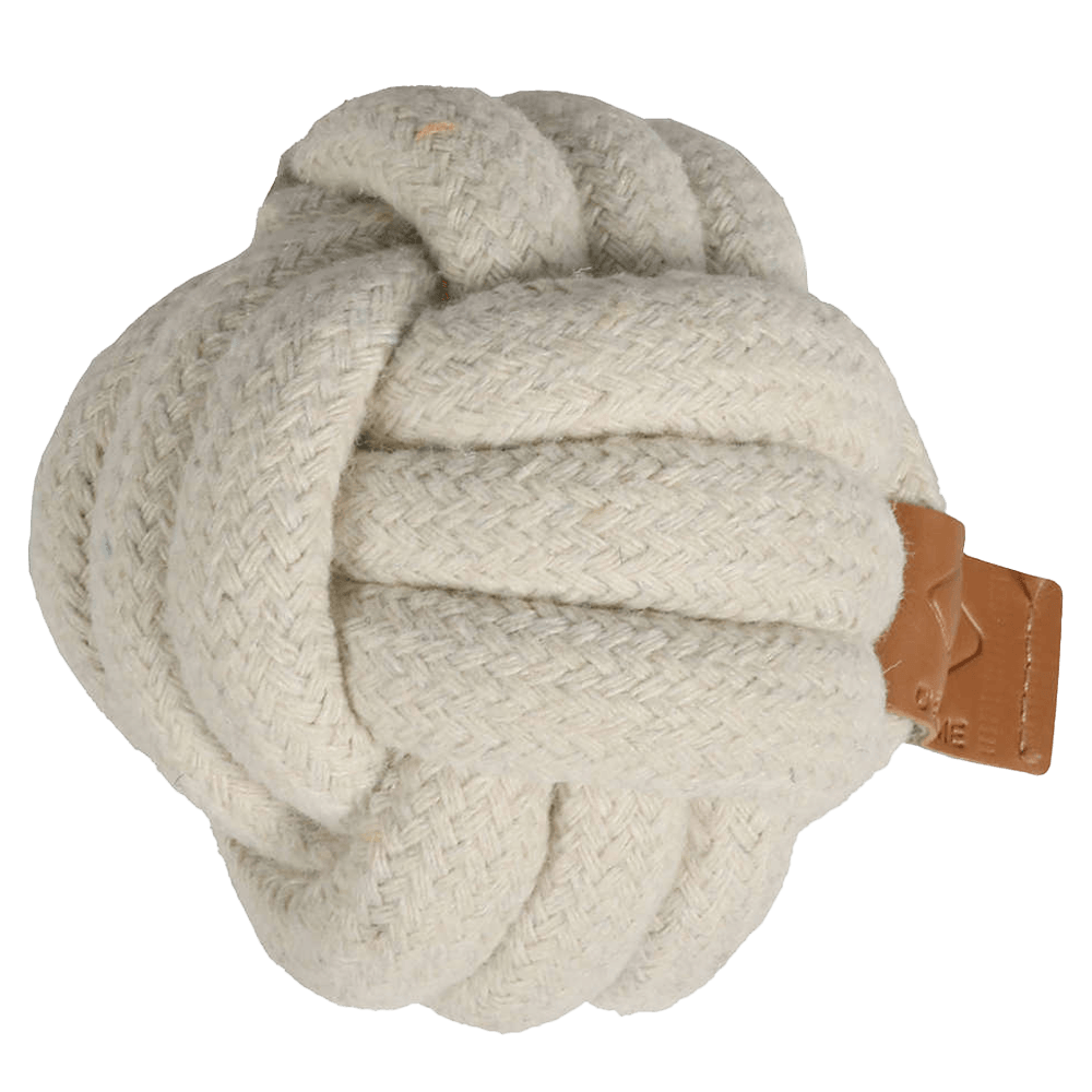 Dog Toy SKIP BALL XS 6cm / rope 10mm beige