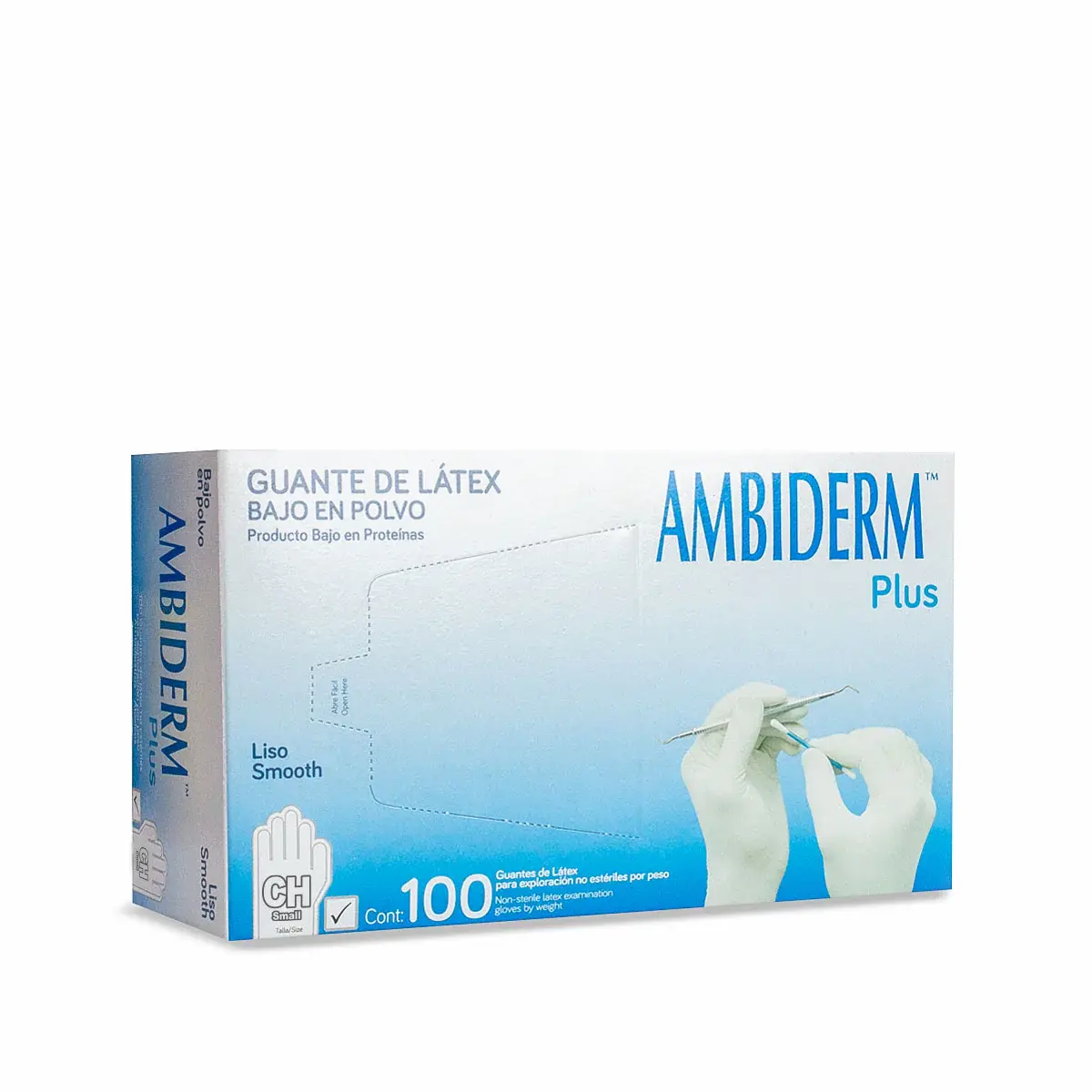 Guante De Látex Ambiderm Plus Liso No esteril