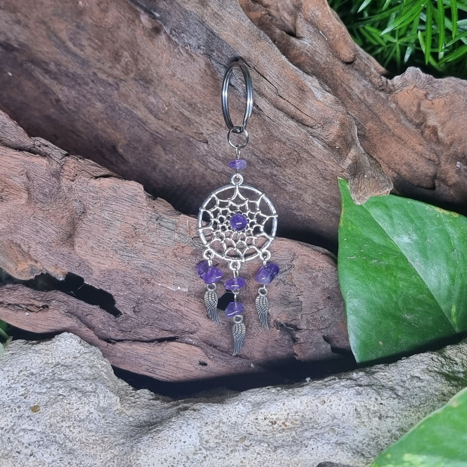 Amethyst Dream Catcher Key Ring