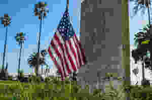 American Flag By Headstone