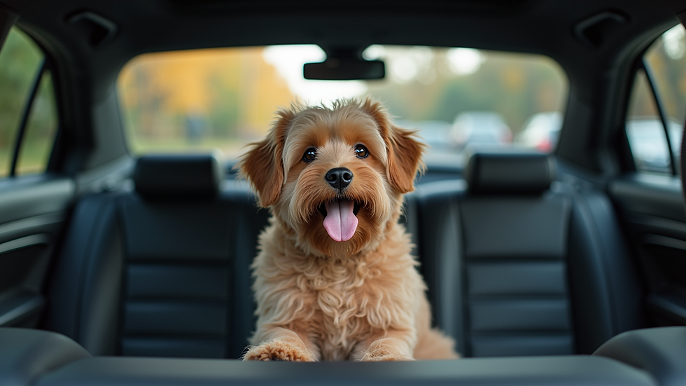 Close-up view of a car interior prepared for pet transport