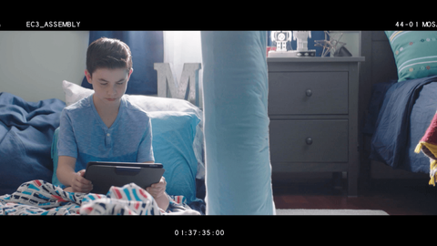 A production still from the post-production phase of Team Marco, featuring Owen Vaccaro as Marco.