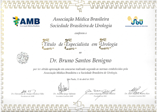 Titulo de Especialista em Urologia