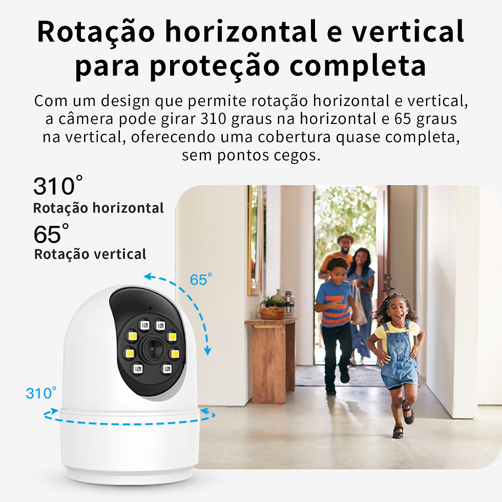 Miniatura: Câmera Wi-Fi 6 360°, Visão Noturna Colorida, bidirecional e c/áudio embutido.