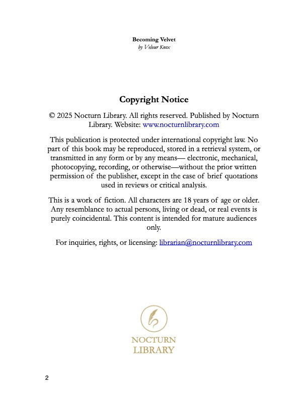 Thumbnail: Preview Page 2 of Becoming Velvet – sample content for visual teaser