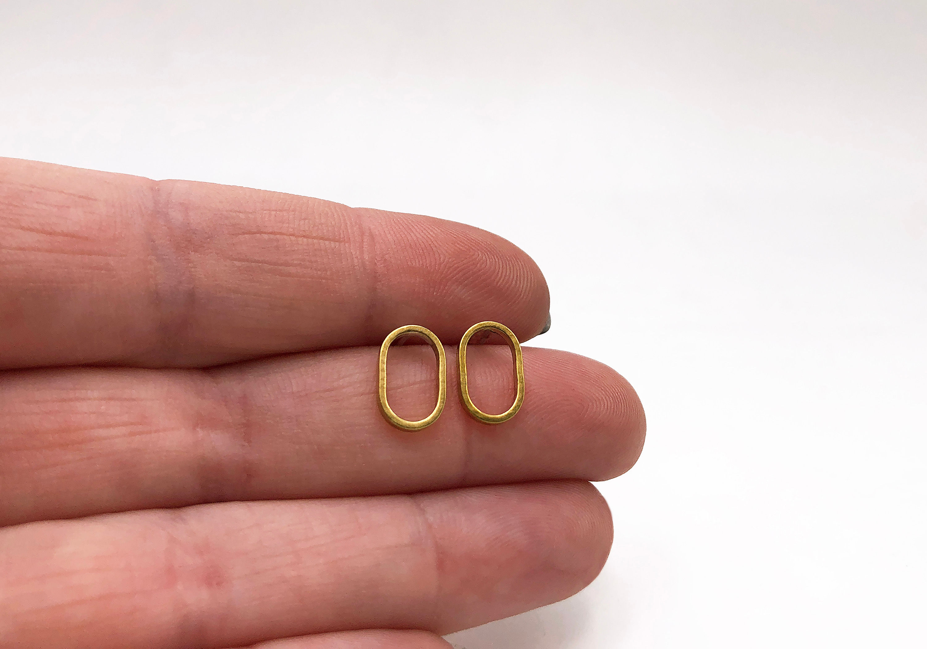 Small Brass Oval Earrings