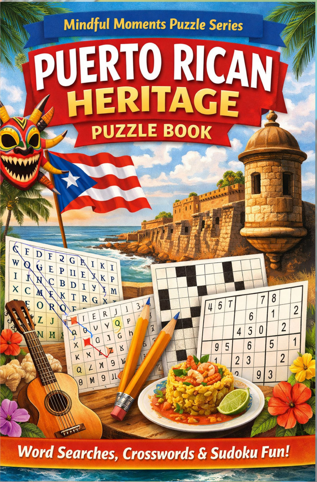Puerto Rican Heritage Multi-Puzzle Book: Word Search, Cross Word and Sudoku!