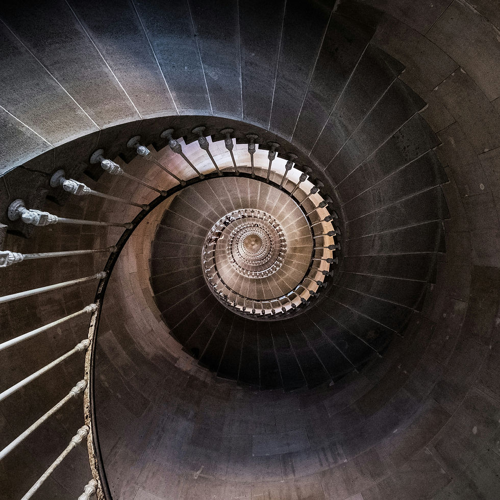 Photo of a winding DNA staircase