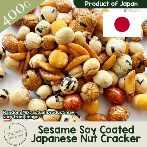 Nutritious Sesame Coated Soya Japanese Nuts Cracker 400g thenutswarehouse