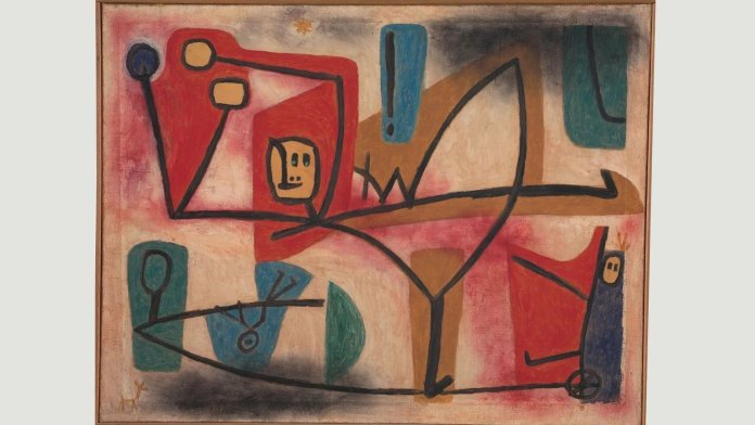 Paul Klee’nin 1939 tablosu Kibir, denge için boşuna çabalayan gergin bir ip cambazını tasvir ediyor (ressamın çalışmalarında yinelenen bir endişe) (Kaynak: Zentrum Paul Klee)