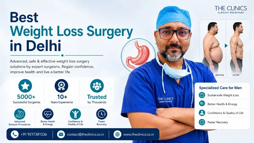 Best Weight Loss Surgery in Delhi – Complete Guide to Weight Loss Surgery Costs, Doctors & Clinics for Men