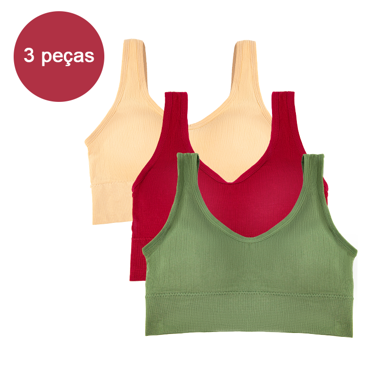 Miniatura: 3 Peças, Sutiã esportivo feminino,roupa de academia femininas，Roupas íntimas fem