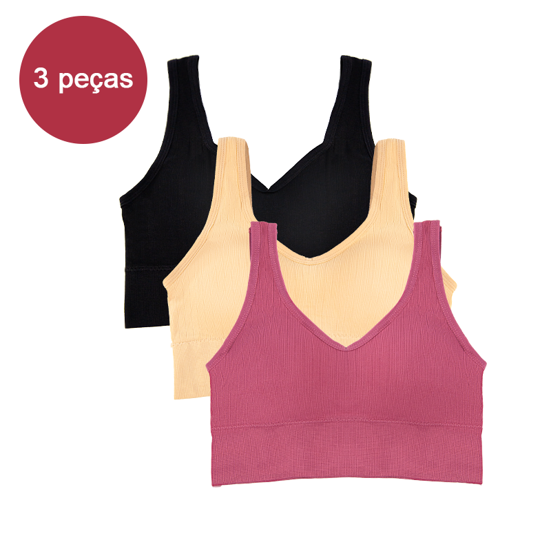 Miniatura: 3 Peças, Sutiã esportivo feminino,roupa de academia femininas，Roupas íntimas fem