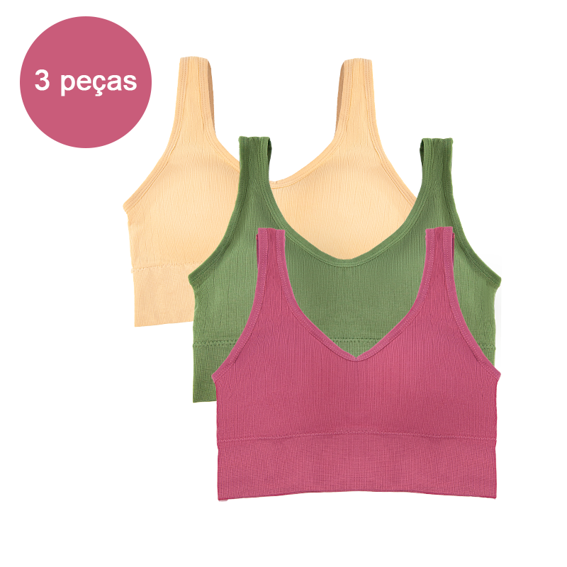 Miniatura: 3 Peças, Sutiã esportivo feminino,roupa de academia femininas，Roupas íntimas fem