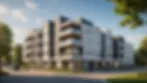A modern residential development showcasing sustainable architecture