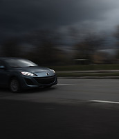 Car On Dark Road