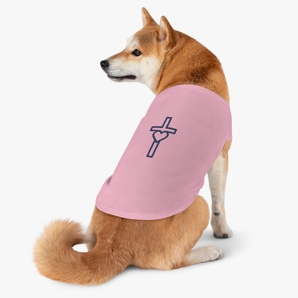 Thumbnail: Pet Tank Top - Navy Cross & Heart Dog Shirt