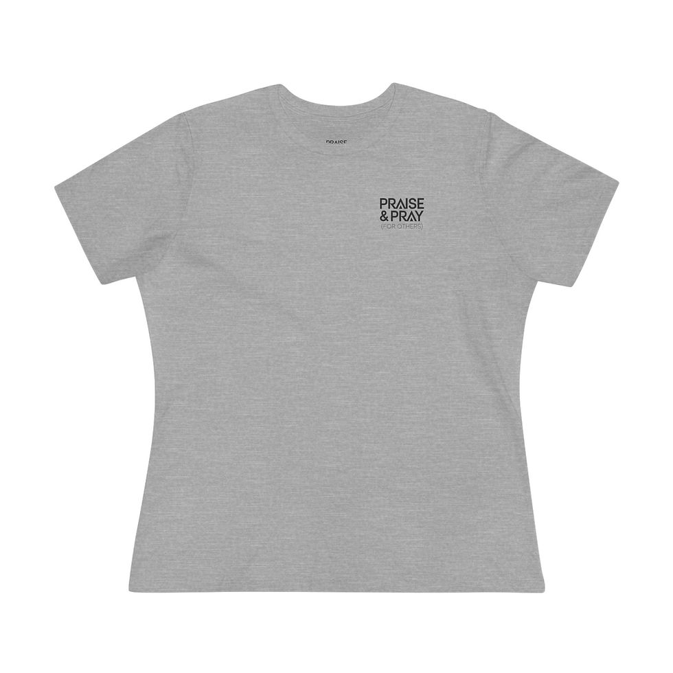 Thumbnail: Praise & Pray Women's Cotton Tee — Graphic Christian T‑Shirt