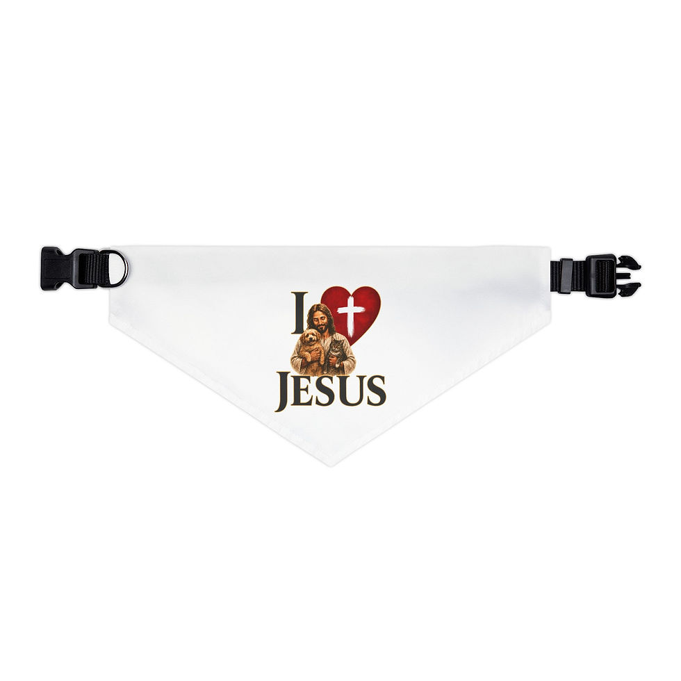 Thumbnail: Pet Bandana — I  Jesus Christian Dog Collar Bandana
