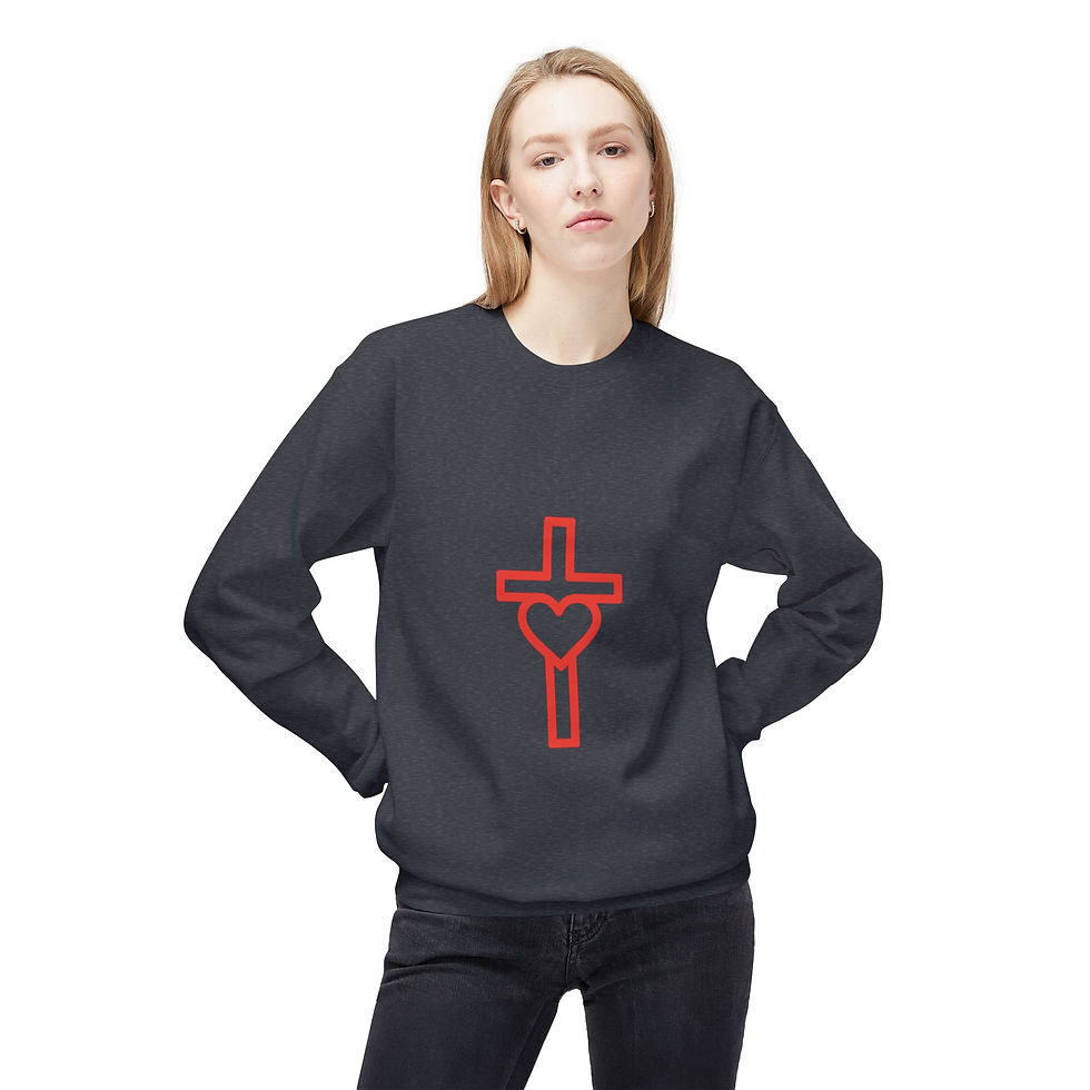 Thumbnail: Heart Cross Crewneck Sweatshirt