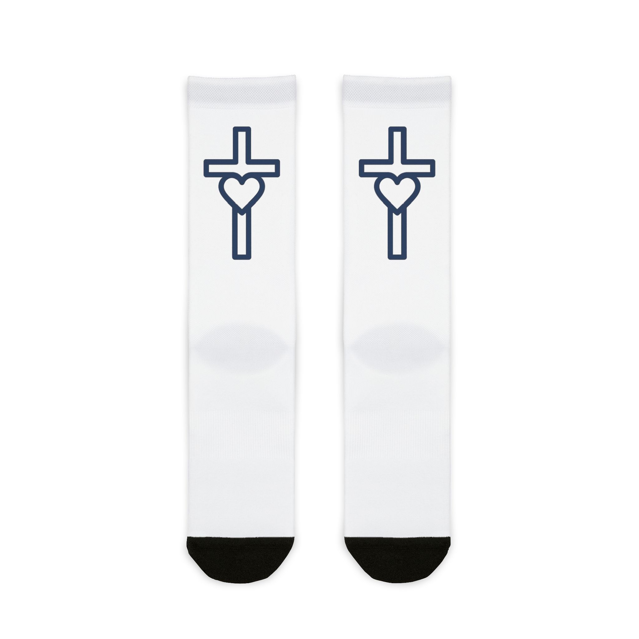 Heart Cross Crew Socks
