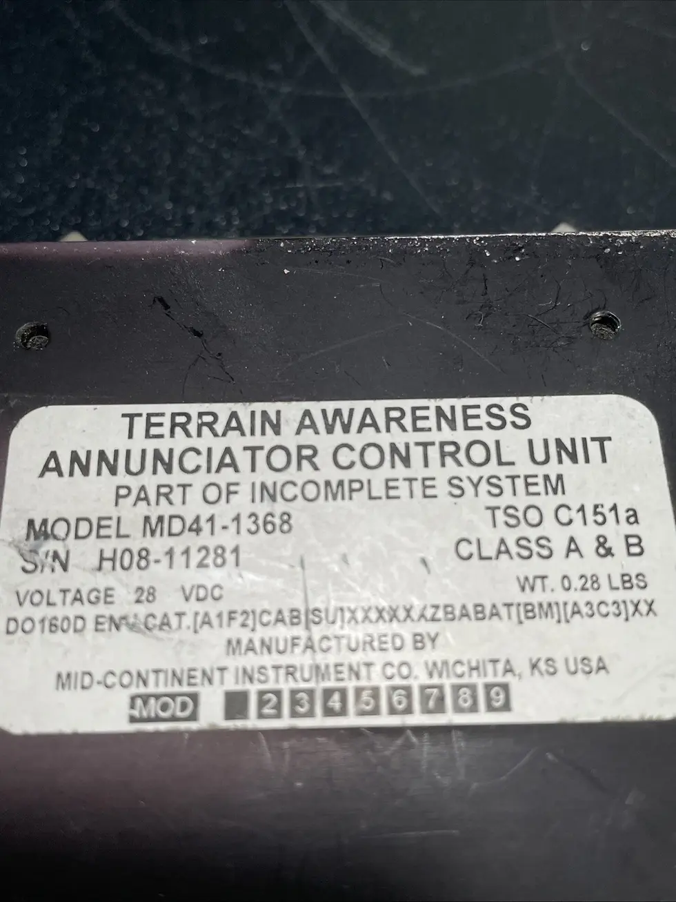 Thumbnail: Mid Continent Terrain Awareness Annunciator Unit - MD41-1368