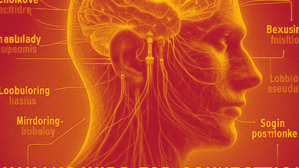 Human head illustration with labeled brain parts. Mirrdoring, Loobuiroing, and other terms.