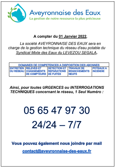 Nouvelle gestion du réseau d'eau