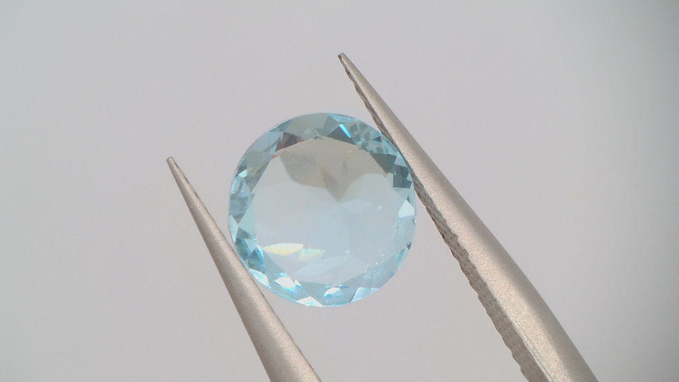 Miniature : 1.52 ct Topaze Bleu ciel Ronde Naturelle