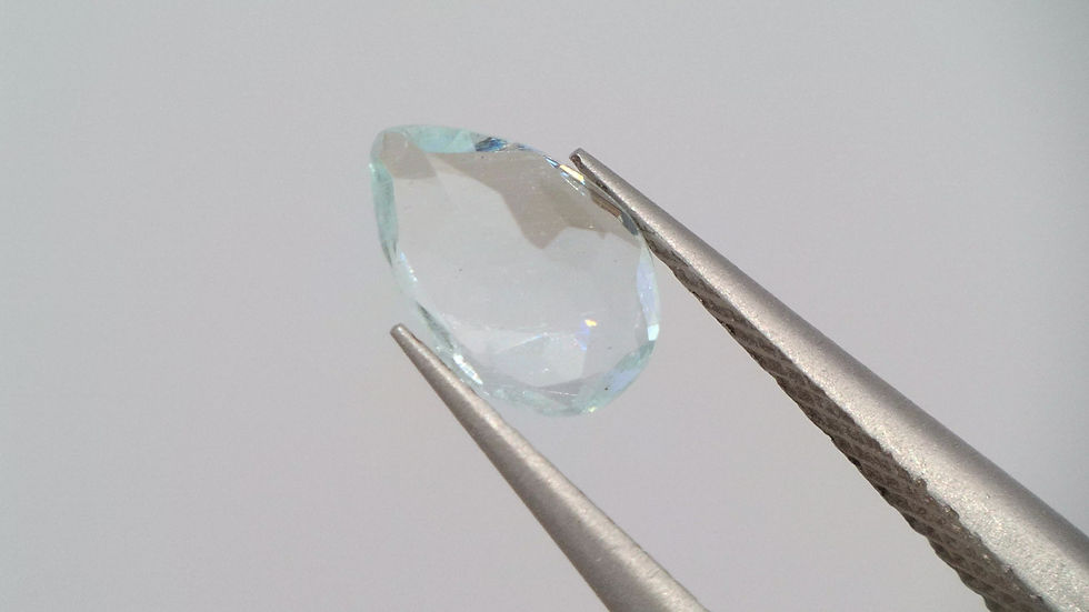 Miniature : 0.32 ct Aigue-marine Bleu vert Poire Naturelle