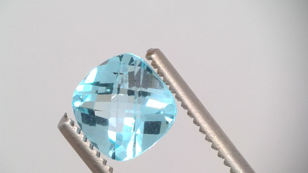Miniature : 2.32 ct Topaze Bleu Chekboard Naturel
