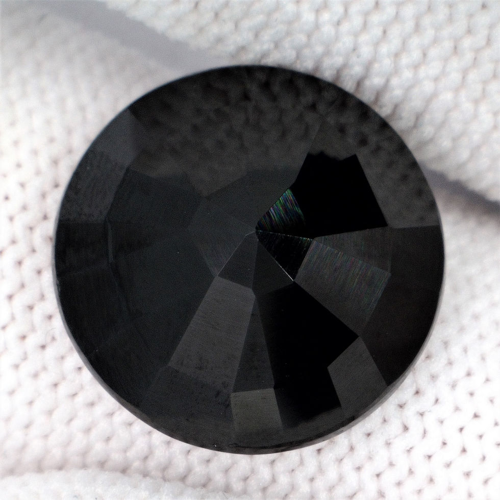 Miniaturbild: 13.68 Ct. Natur Spinell Rund Schwarz