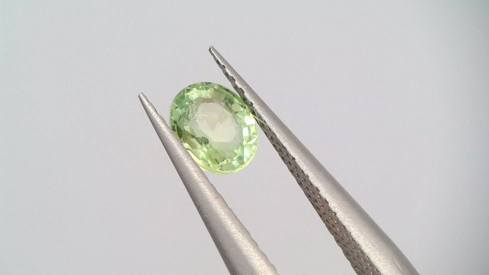 Miniaturbild: 0.39 Ct. Natur Saphir Oval Grün Gelb