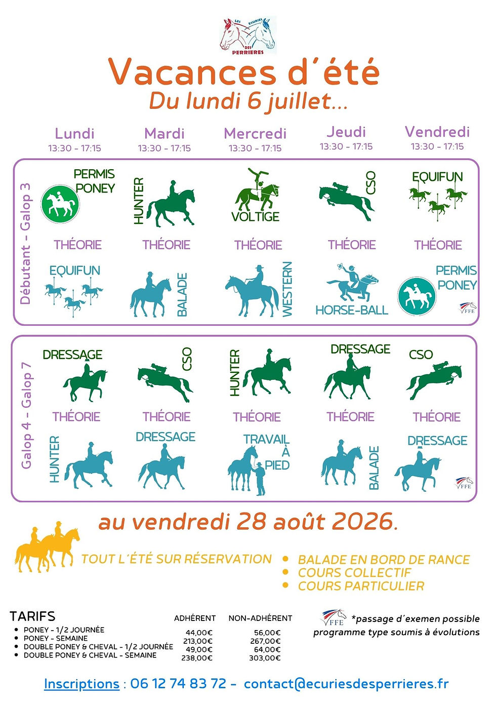 Les vacances d’été arrivent aux Écuries des Perrières !