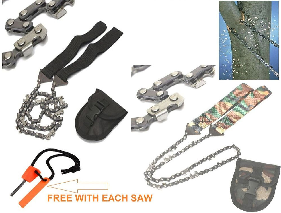 Thumbnail: Hand Chainsaw Survival Tool Bushcraft Camping Bug Out Pocket Chain Saw & Pouch