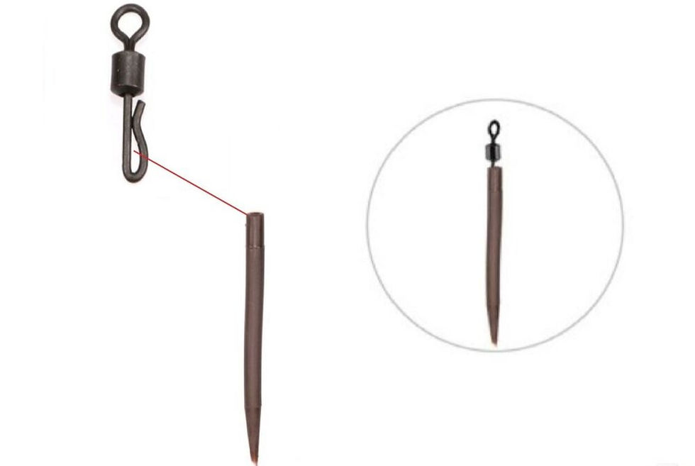 Thumbnail: 10 Pack Black Anti Tangle Sleeves 50mm Tapered Tails Carp Coarse Fishing Tackle