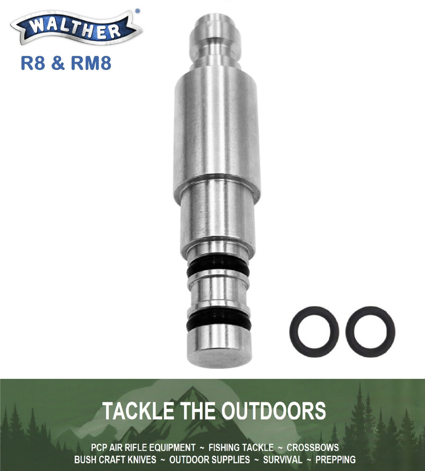 Walther Rotex Rotek UC R8 RM8 Varmint Filling Probe 8mm QD Snap On Fill Adapter
