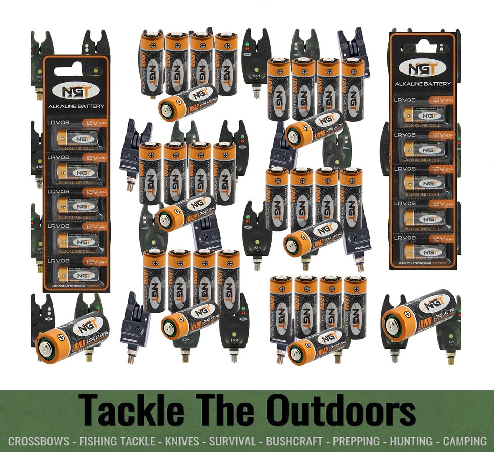 Packs of NGT LRV08 12 volt carp fishing bite alarm batteries