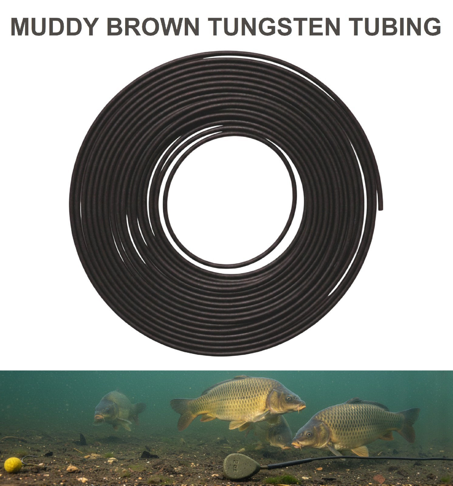 Tungsten Anti Tangle Tube Carp Fishing Tackle Leader 2mm Rig Tubing Muddy Brown