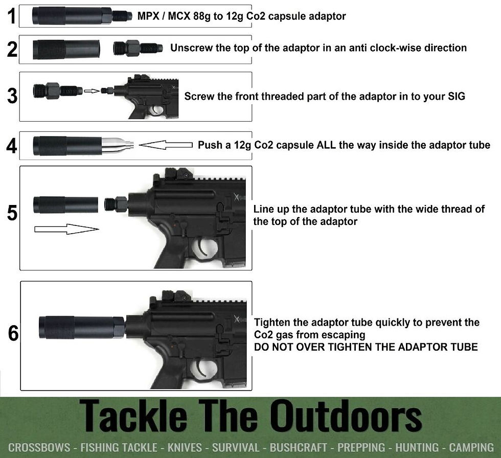 Thumbnail: Sig Sauer MPX MCX Air Rifle 88g 90g To 12g Co2 Cartridge Converter Adapter
